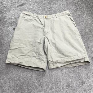 Columbia ROC Chino Shorts Mens 38 Beige Snap Button Flat Front Outdoor 37x10